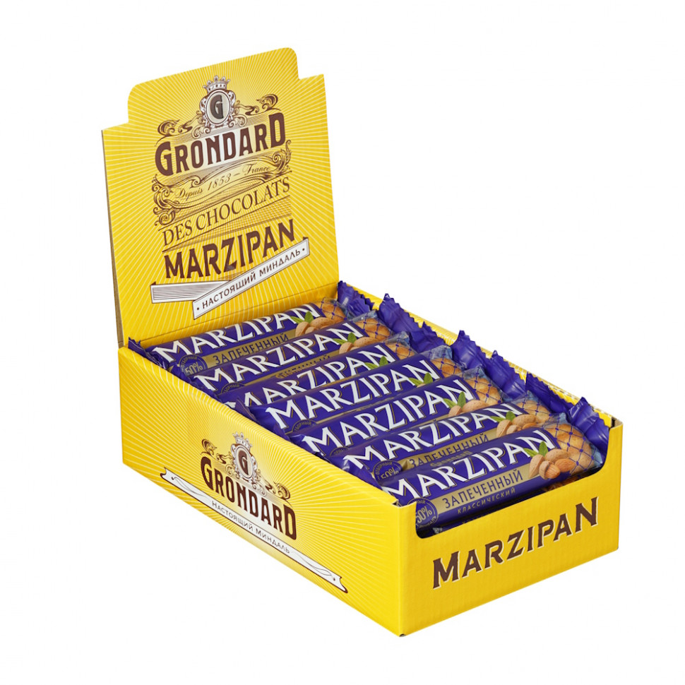  TM Grondard   (11161) Батончики НЕглазированные Марципановые Запечённые, (28шт по 40г)    в Заинске
